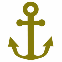 Nautical Gold Anchor Staand Fotobeeldje