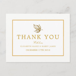  Nautical Gold Anchor Wedding Hartelijk dank Briefkaart