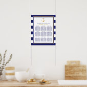  Nautical Gold Anchor Wedding Seating Chart Poster (Keuken)