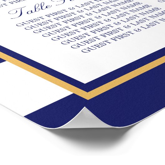  Nautical Gold Anchor Wedding Seating Chart Poster (Hoek)