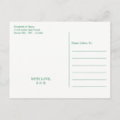 Nautical Gold Anchor, Zee Green Gold Save the Date Aankondigingskaart (Achterkant)