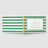 Nautical Gold Anchor, Zee Green & Gold Wedding Gastenboek (Volledig)