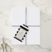  Nautical Gold Anchor, zwart & goudweddenschap Cadeaulabel (Met Touw)