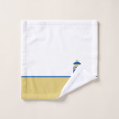 Nautical Gold and marine blue Lighthouse Bath Towe Bad Handdoek (Wasdoekje)