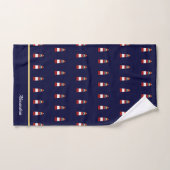 Nautical Gold and marine blue Lighthouse Bath Towe Bad Handdoek (Handdoek)