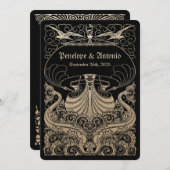 Nautical Gold Foil Wedding Invitations Kaart (Voorkant / Achterkant)