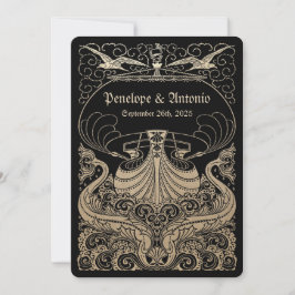 Nautical Gold Foil Wedding Invitations Kaart