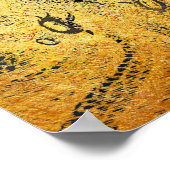 Nautical  Gold Octopus Black Ink Waterverf Poster (Hoek)