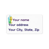 Nautical gold seahorse golden/seaweed image etiket (Voorkant)