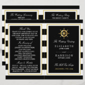 Nautical Gold Wheel, Black/Gold Weddenprogramma (Voorkant / Achterkant)