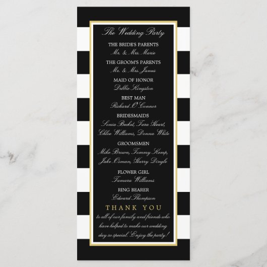  Nautical Gold Wheel, Black & Gold Weddenschap Programmakaart (Achterkant)