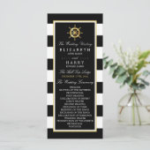  Nautical Gold Wheel, Black & Gold Weddenschap Programmakaart (Staand voorkant)