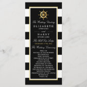  Nautical Gold Wheel, Black & Gold Weddenschap Programmakaart (Voorkant)