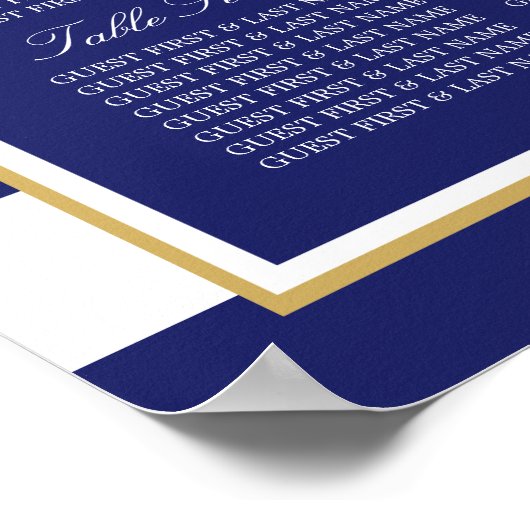 Nautical Gold Wheel, marine & Gold Seating Chart Poster (Hoek)