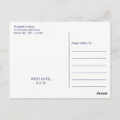 Nautical Gold Wheel, Navy & Gold Weddenschap Harte Briefkaart (Achterkant)