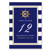  Nautical Gold Wheel, Navy & Gold Wedding Kaart (Voorkant)