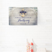 Nautical Golden Anchor Party Welkomstteken Spandoek (Insitu)