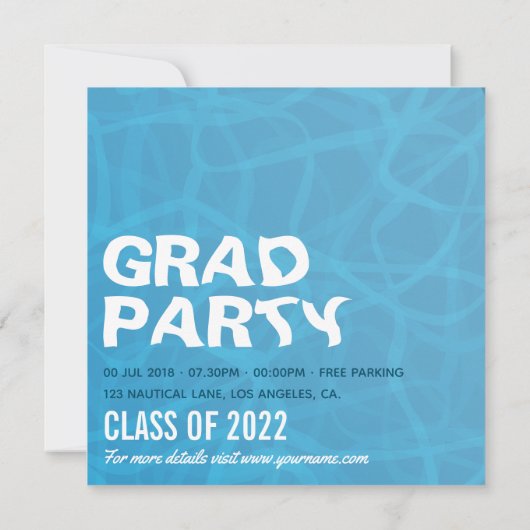 Nautical Graduation Party Kaart (Achterkant)