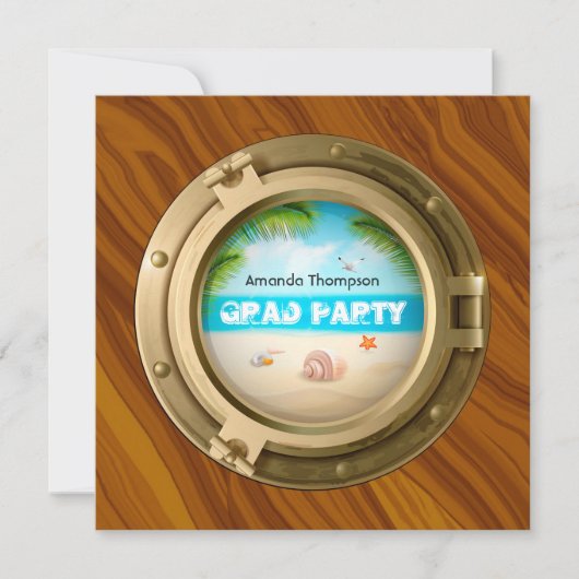 Nautical Graduation Party Kaart (Voorkant)