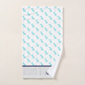 Nautical Gray Navy Blue Blauwgroen White Pelican C Bad Handdoek (Handdoek)