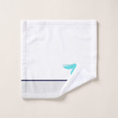 Nautical Gray Navy Blue Blauwgroen White Pelican C Bad Handdoek (Wasdoekje)