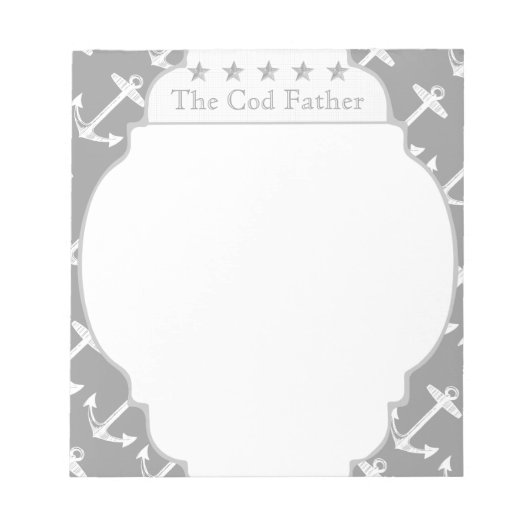 Nautical Grey Anchor Notitieblok (Voorkant)