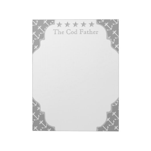 Nautical Grey Anchor Notitieblok (Linkerzijde)