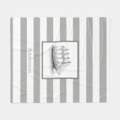 Nautical Grey  Schooner Ship & Family Name Fleece Deken (Voorkant (Horizontaal))