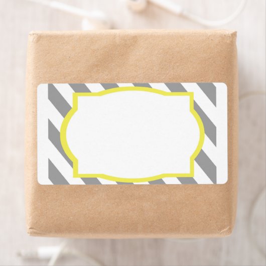 Nautical Grey Stripes Border Label (Insitu)