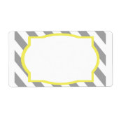 Nautical Grey Stripes Border Label (Voorkant)