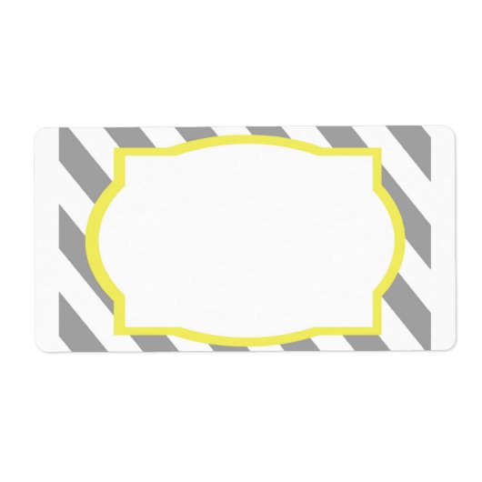 Nautical Grey Stripes Border Label (Voorkant)