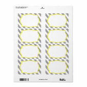Nautical Grey Stripes Border Label (Full Sheet)