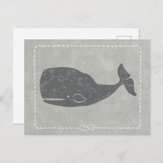 Nautical Grey Whale Briefkaart (Voorkant / Achterkant)