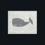 Nautical Grey Whale Canvas Afdruk<br><div class="desc">"Whale of a Tale" van Chariklia Zarris. Met een grijze walvis op een nautische achtergrond.</div>