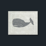 Nautical Grey Whale Canvas Afdruk<br><div class="desc">"Whale of a Tale" van Chariklia Zarris. Met een grijze walvis op een nautische achtergrond.</div>