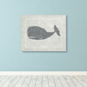 Nautical Grey Whale Canvas Afdruk (Insitu (Houten vloer))