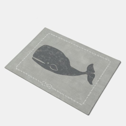 Nautical Grey Whale Deurmat (Schuin)