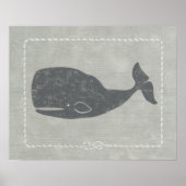 Nautical Grey Whale Poster (Voorkant)