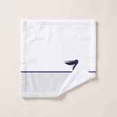 Nautical Grey White en Navy Blue Pelican Bad Handdoek (Wasdoekje)
