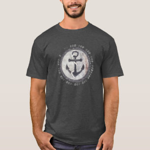 Nautical Grungy Anchor Chalkboard Mannen T-Shirt