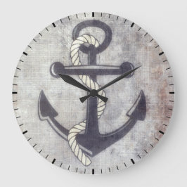 Nautical Grungy Anchor Rustic Wall Clock Grote Klok