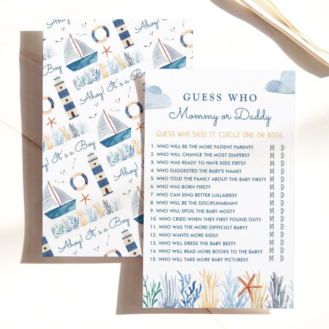 Nautical Guess Wie Baby shower spel (Creator heeft geüpload)