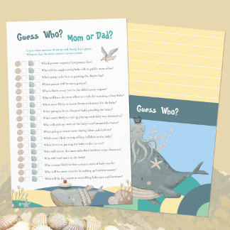 Nautical Guess Wie Geel Baby shower Spel