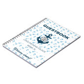 Nautical Guestbook Navy and light blue Anchor Notitieboek (Linkerzijde)