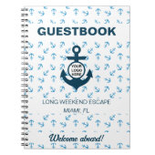 Nautical Guestbook Navy and light blue Anchor Notitieboek (Voorkant)