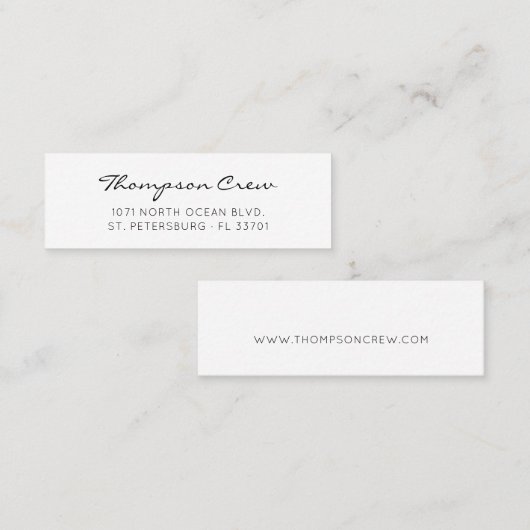 Nautical Handwrite Sailing Crew Mini Visitekaartje (Voorkant / Achterkant)