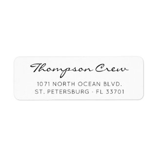 Nautical Handwrited Family Creming Name Address Etiket