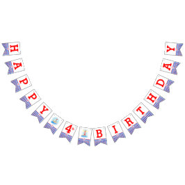 Nautical Happy Birthday kinder leeftijd bunting Vlaggetjes