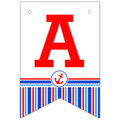 Nautical Happy Birthday kinder leeftijd bunting Vlaggetjes (Tweede vlag)