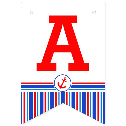 Nautical Happy Birthday kinder leeftijd bunting Vlaggetjes (Tweede vlag)